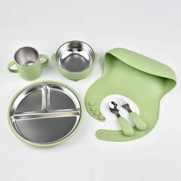 Beblora_Green_Feeding_Set_1200x1200 Stainless Steel Baby Feeding Set – 6 Pieces