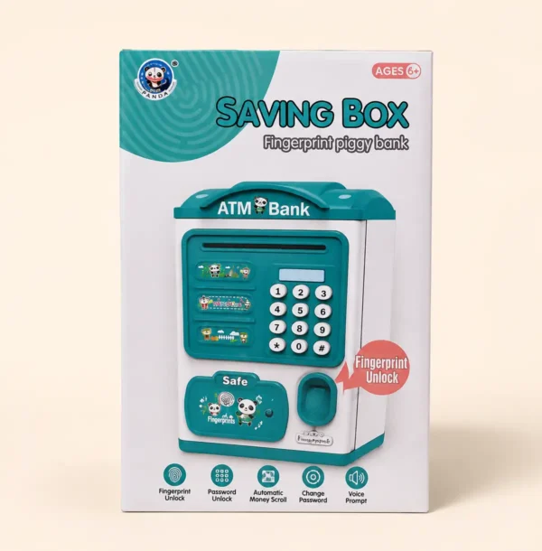 Kids ATM Saving Box with Fingerprint Unlock