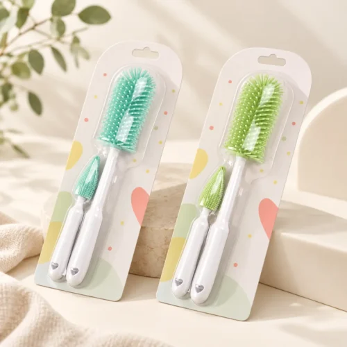 Silicone Baby Bottle Brush Set with Pacifier Cleaning Brush - Beblora